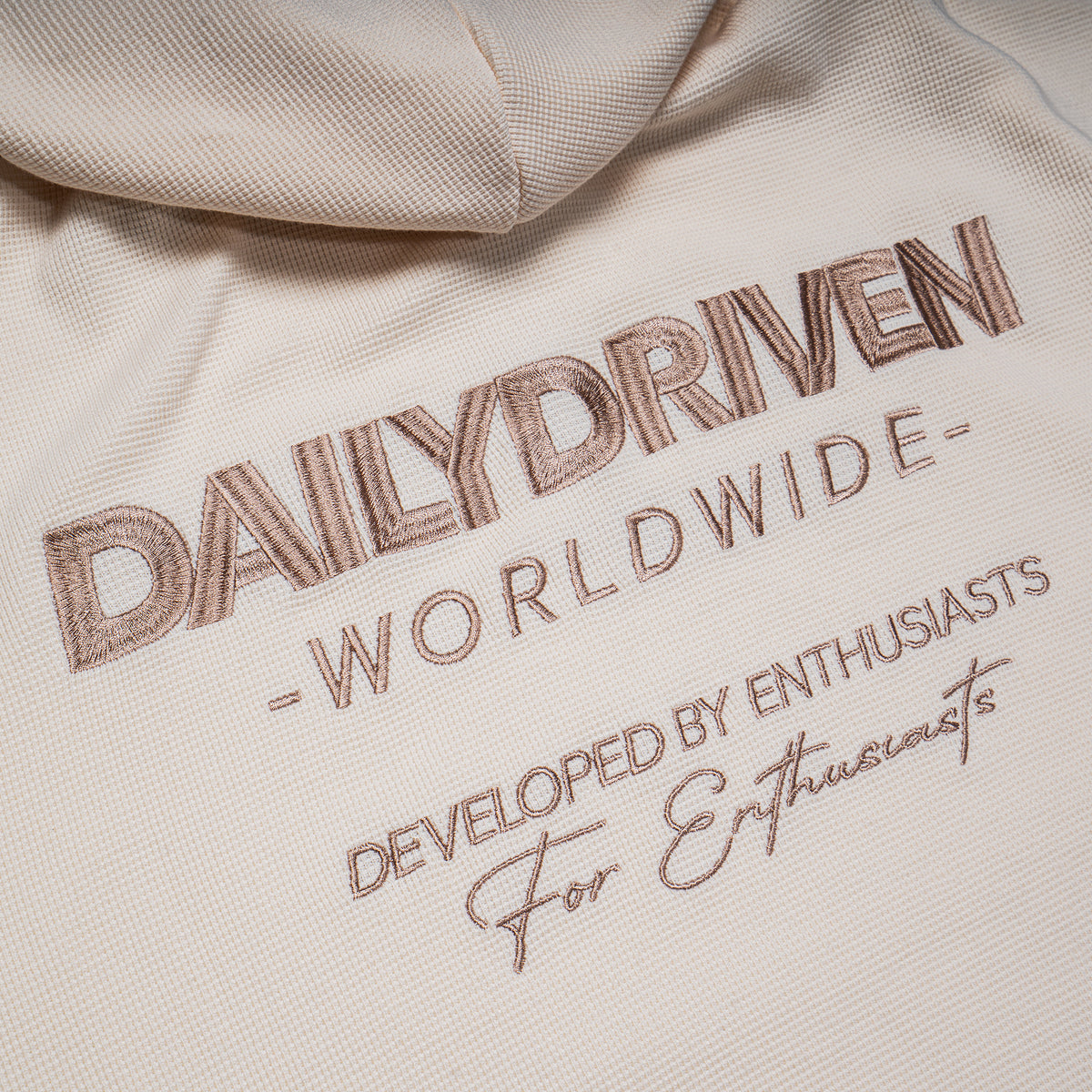 DailyDriven "The Boyfriend" Waffle Cream Hoodie