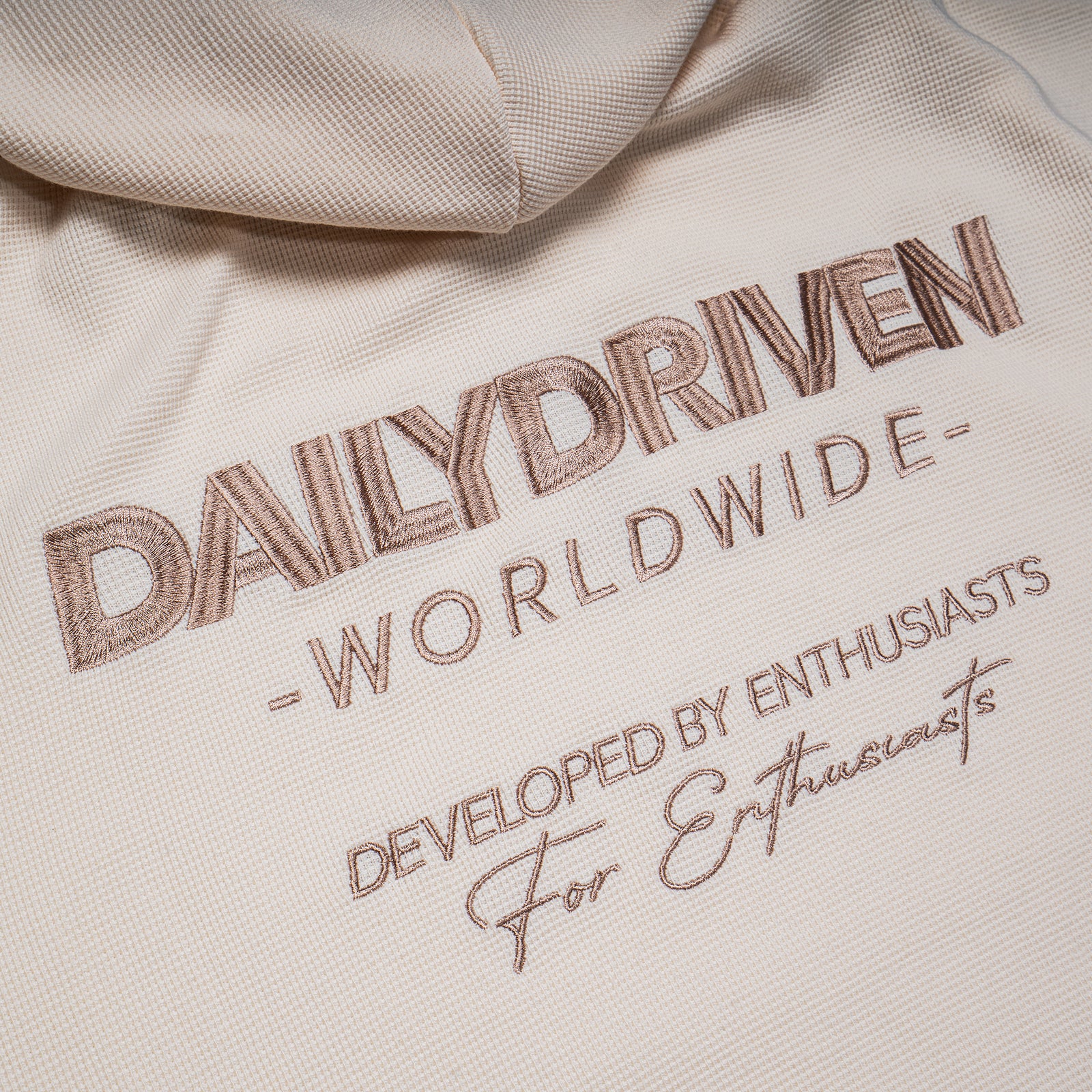 DailyDriven "The Boyfriend" Waffle Cream Hoodie