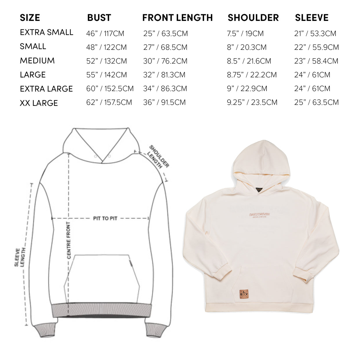 DailyDriven "The Boyfriend" Waffle Cream Hoodie