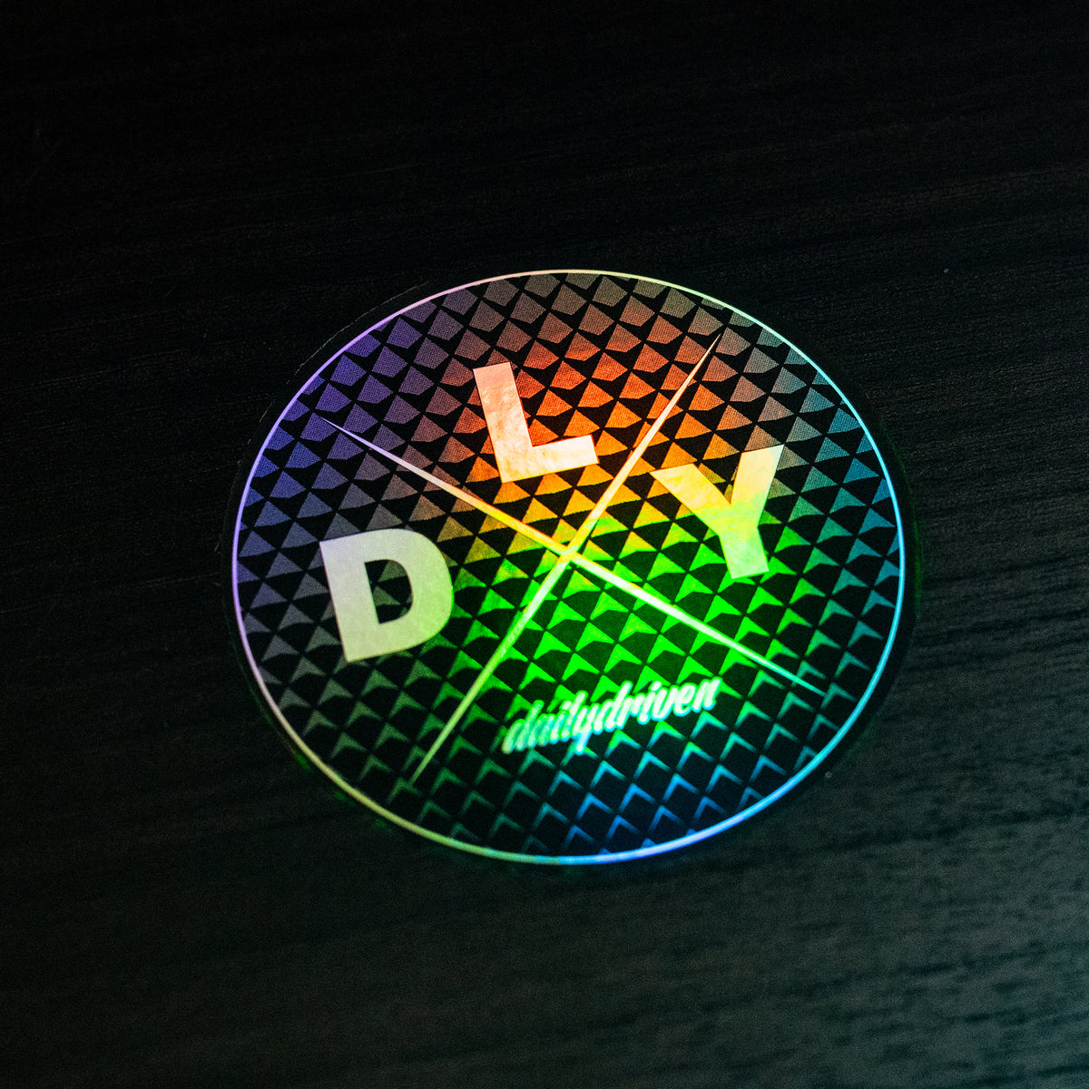 DailyDriven Holo Diamond 3" Silver Oil Chrome Sticker