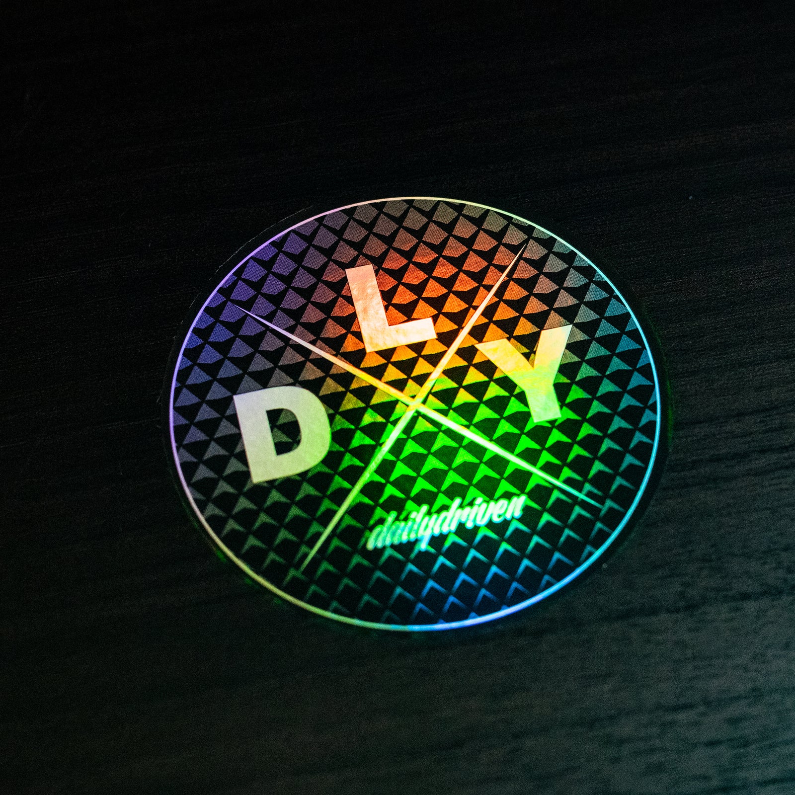 DailyDriven Holo Diamond 3" Silver Oil Chrome Sticker